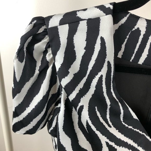 NWT Milly Esme Zebra Print Faux Wrap Dress - Picture 12 of 14